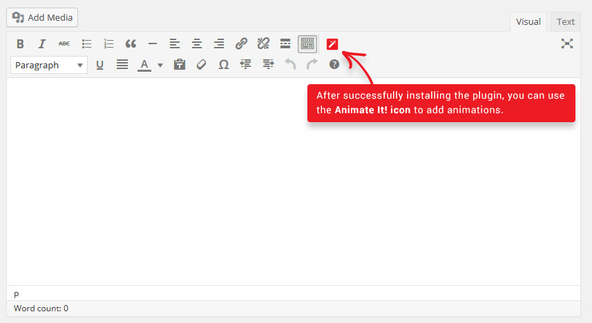 <strong>Animate Button</strong> - Add animation blocks in WordPress Post and Pages using the Animate It! button.