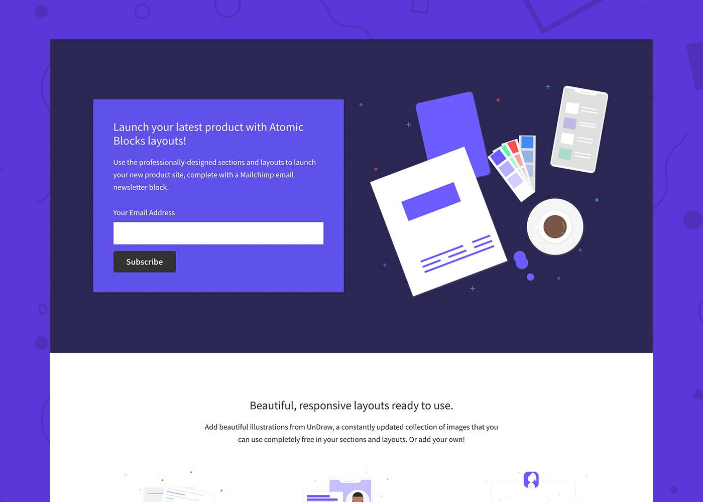 Product Launch Page Layout