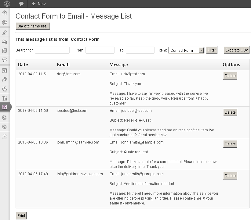Adding fields to the contact form