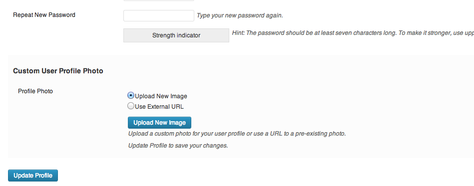 <p>The new fields that are added to the user profile page.</p>