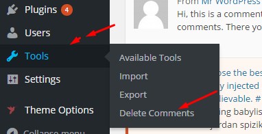 Tools &gt; Delete All Comments of wordpress  screenshot-1.png
