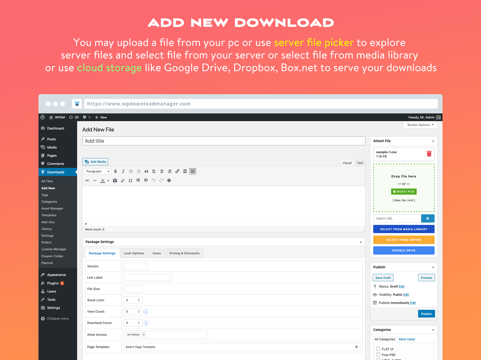 Create new download