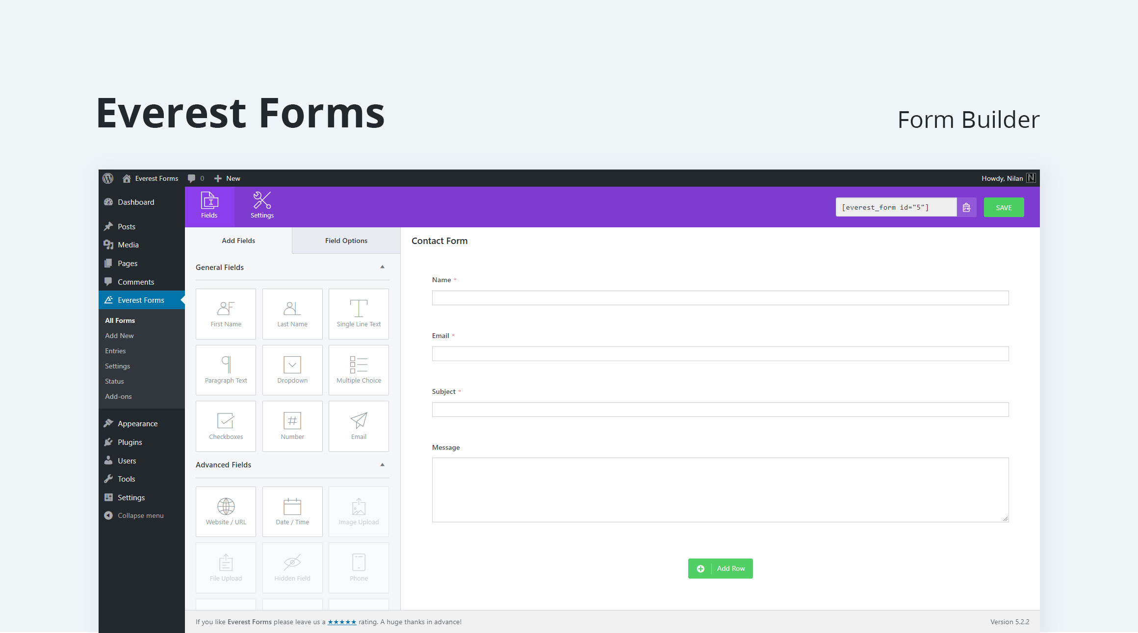 Everest Forms – Build Contact Forms, Surveys, Polls, Application Forms, and more with Ease! screenshot