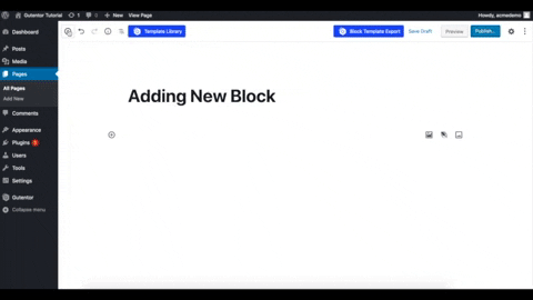 Gutentor: Adding a new block