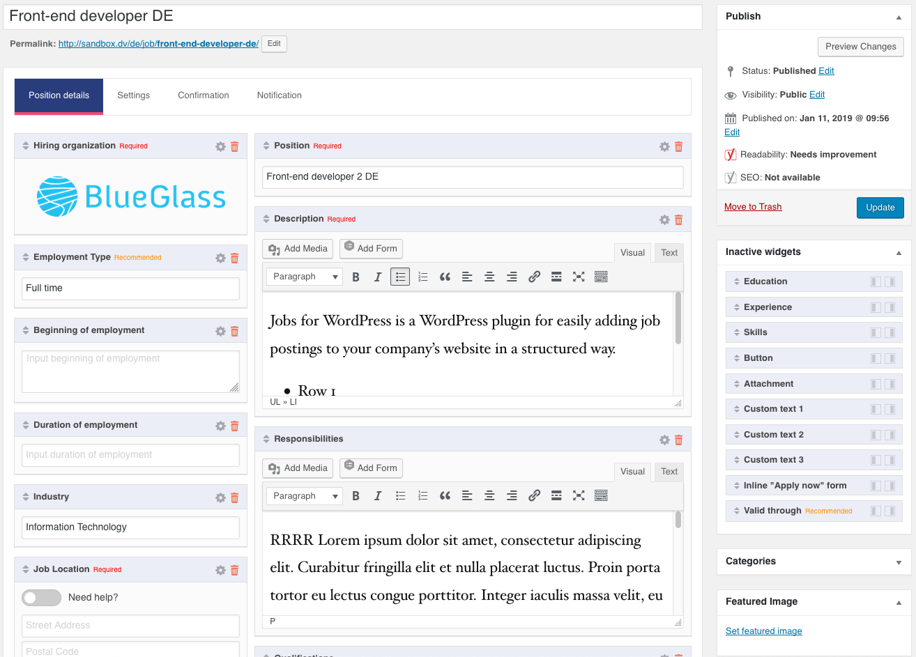 Jobs for WordPress screenshot