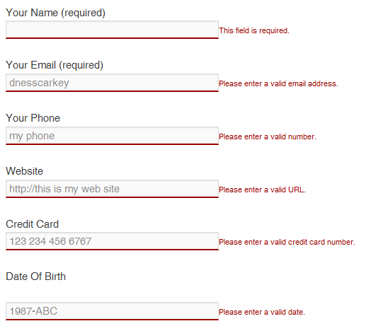 Contact Form With extra jquery validation in front end.