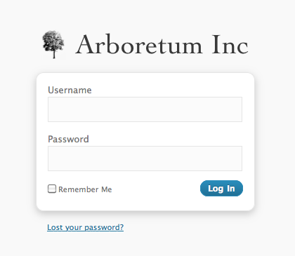 <p>A login screen with a custom logo</p>