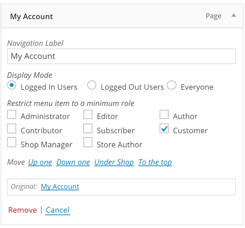 Show the new options for the menu items in the admin menu customizer