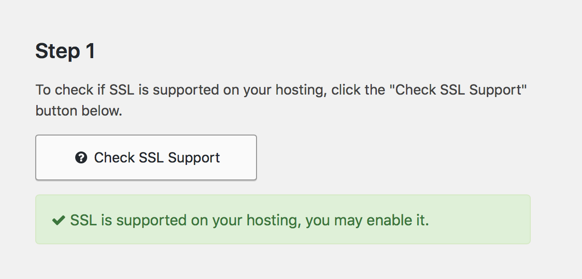 Testing utility to check if SSL is supported on the hosting so that the website doesn't become inaccessible.