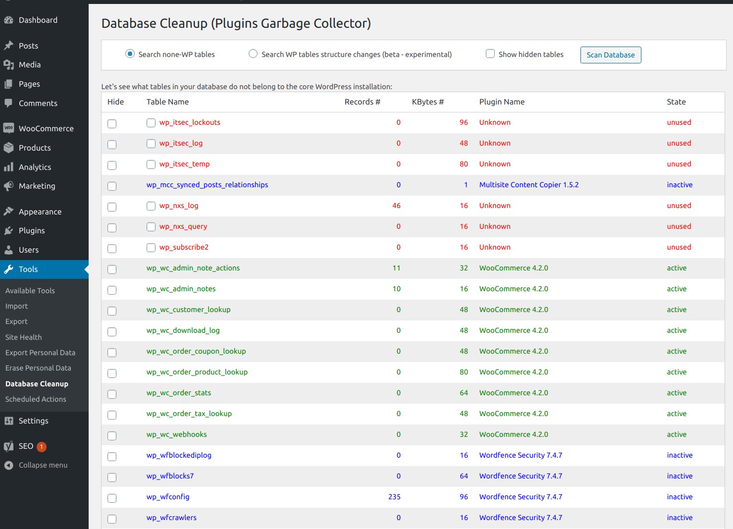 screenshot-1.png Plugins Garbage Collector scan action results.