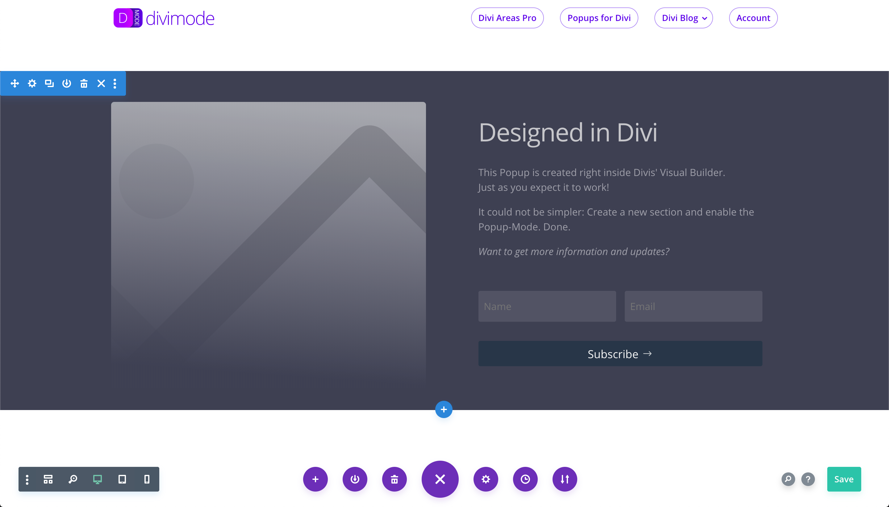 Step 1: Prepare your Popup inside a normal Divi Section, right on your page.