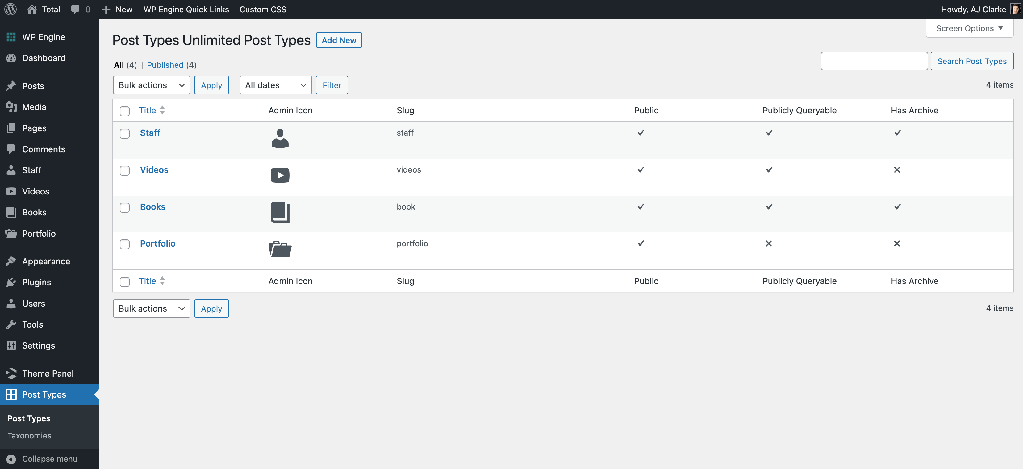 Post Types Unlimited screenshot