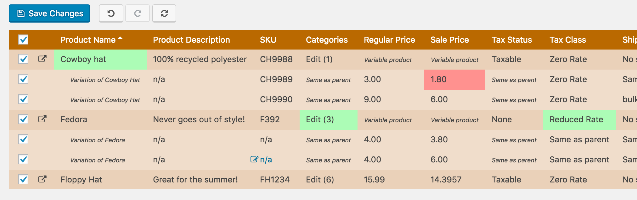 Preview all changes before saving. Price drops highlight in red to give you confidence in your changes!