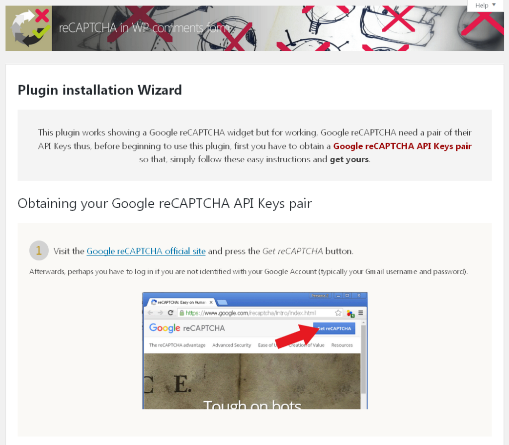 After installation plugin begins a visual two simple steps Installation Wizard that helps you to obtain your Google API Key pair.