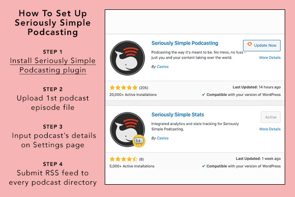 Step 1 to set up Seriously Simple Podcasting is to install the plugin on your WordPress site.