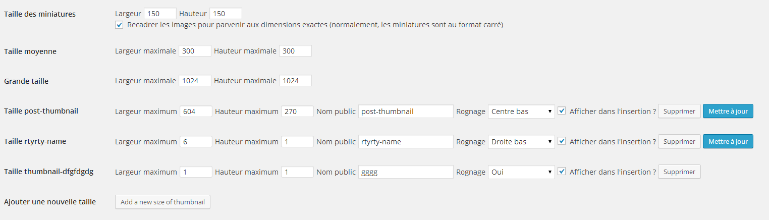 Simple Image Sizes screenshot