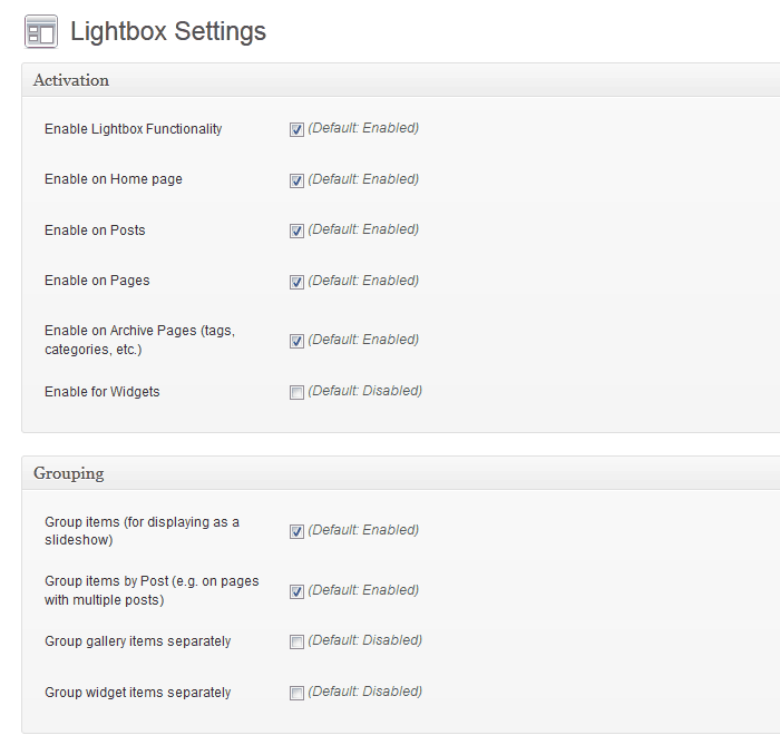 Lightbox Customization Options