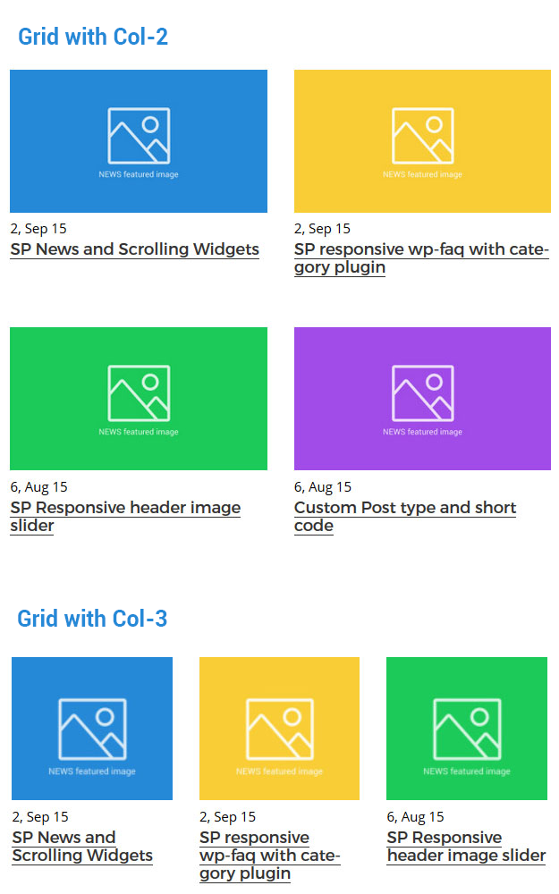 Display News with grid view