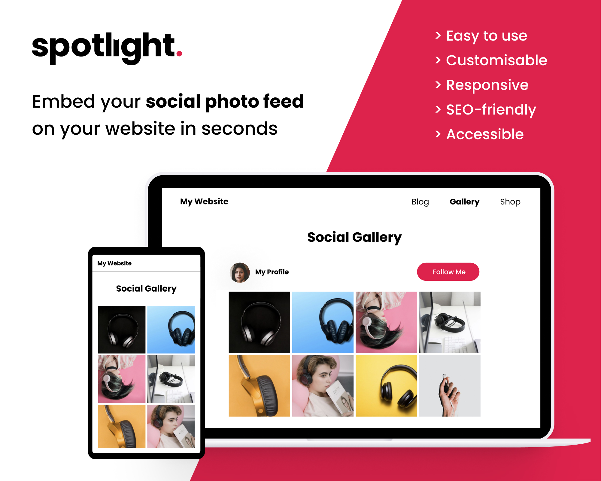 Embed Instagram feeds anywhere on your website with Spotlight (free).