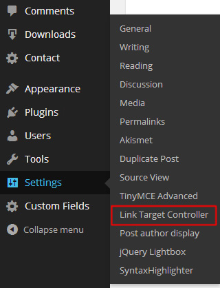 Localisation for VK Link Target Controller settings page.