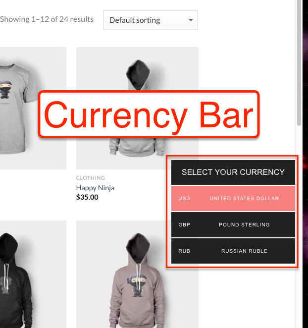 Currency bar