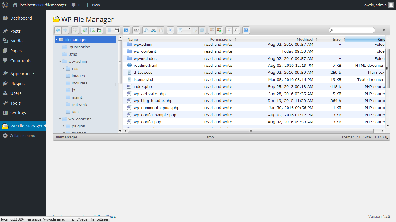 File Manager File View Screen.