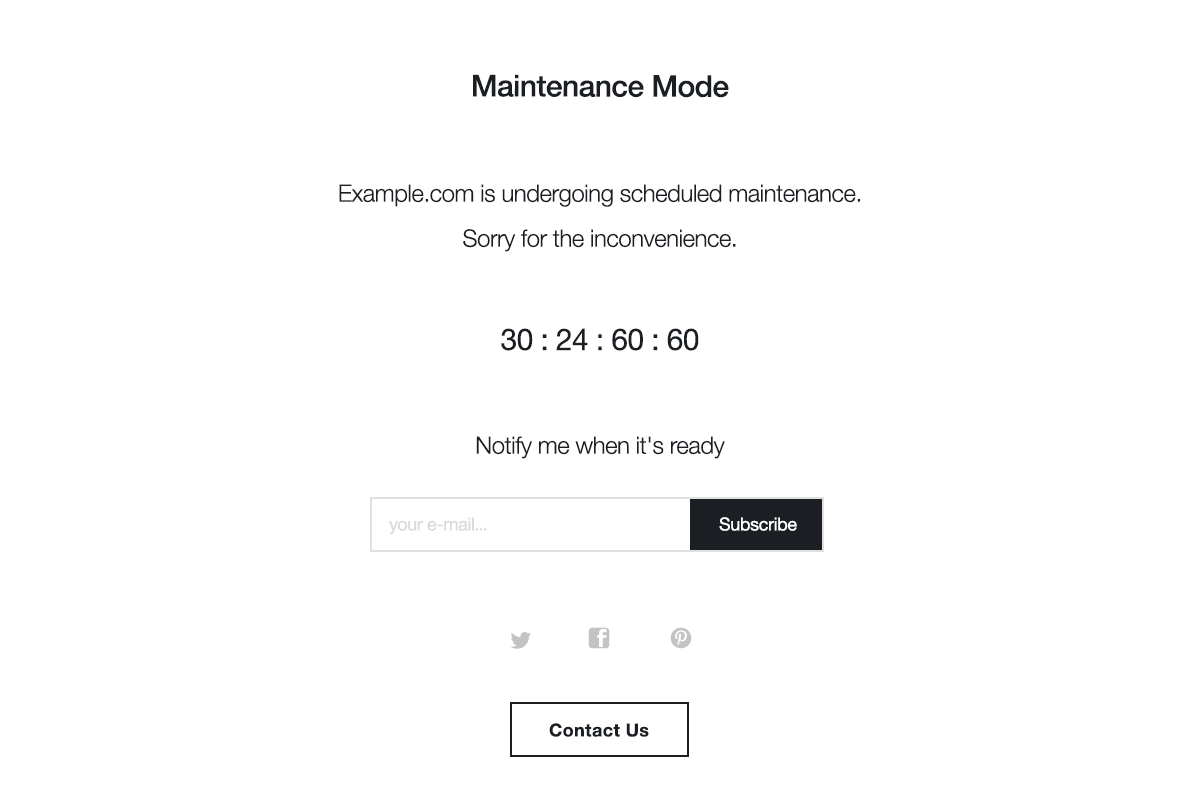 Maintenance Mode Example