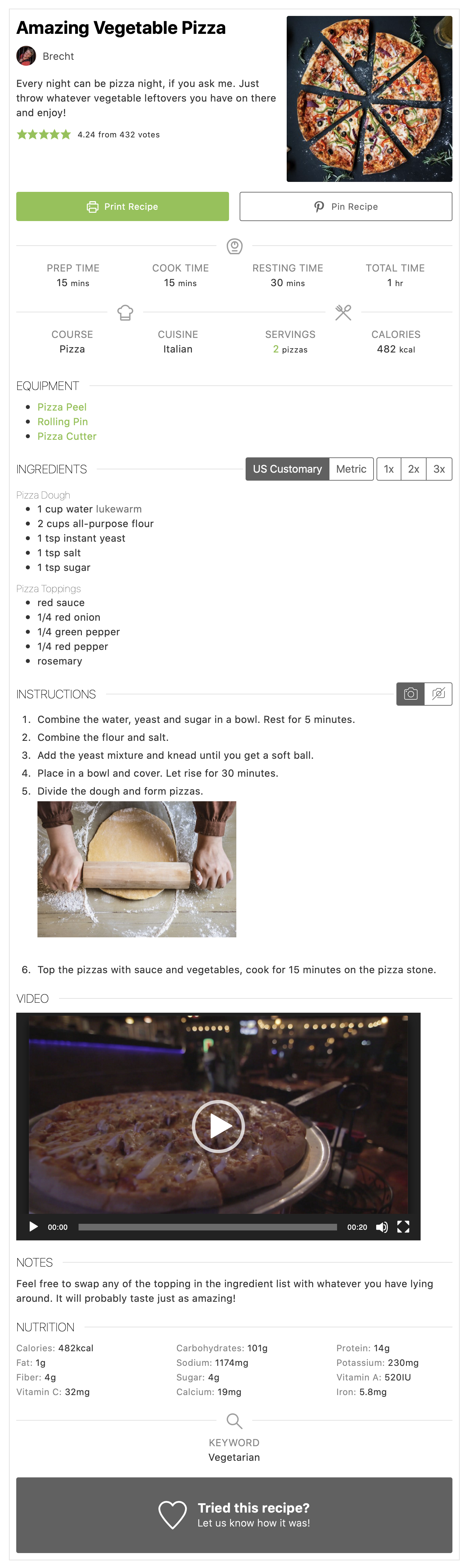 Example recipe using the default Chic template.