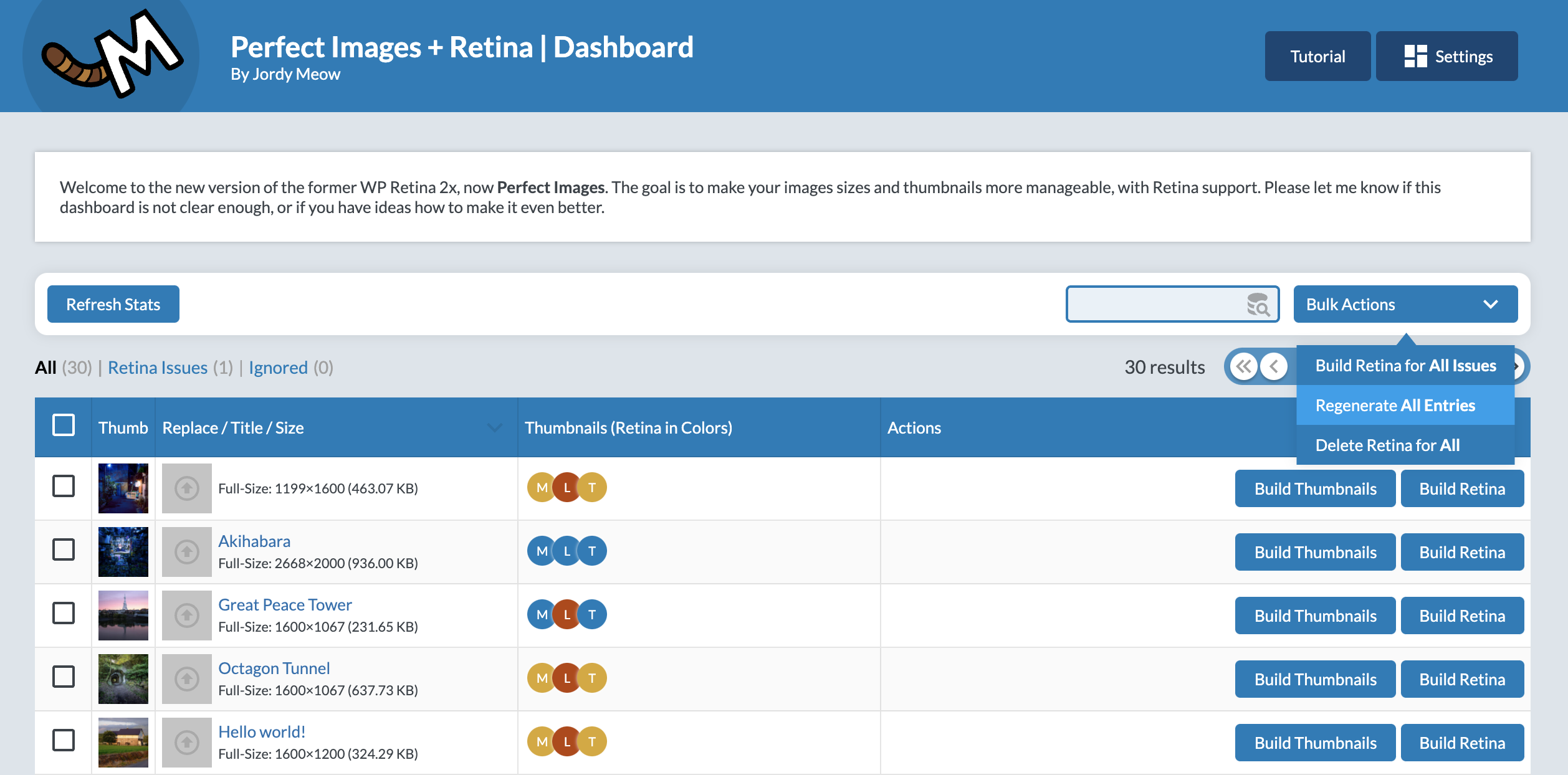 Retina Dashboard