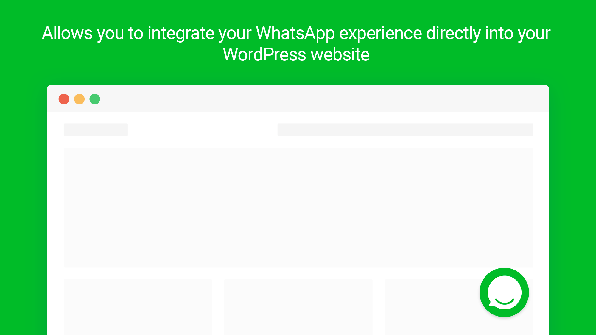 Allows you to integrate your WhatsApp experience directly into your WordPress website